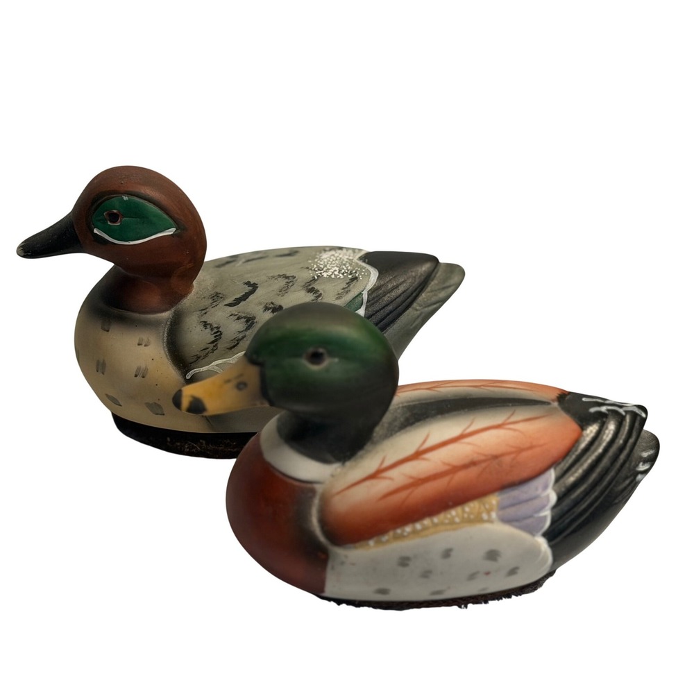 VTG Jasco Duck Decoy Clothes Brush Multi Color Figural Bird Set of 2 Taiwan